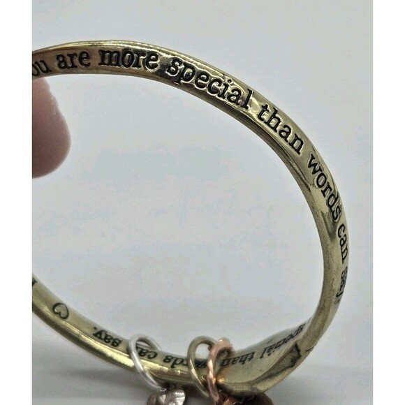 Mom Mobius Twist Bangle Bracelet Charms Inspirational Message Mother Drive Safe - Picture 2 of 9